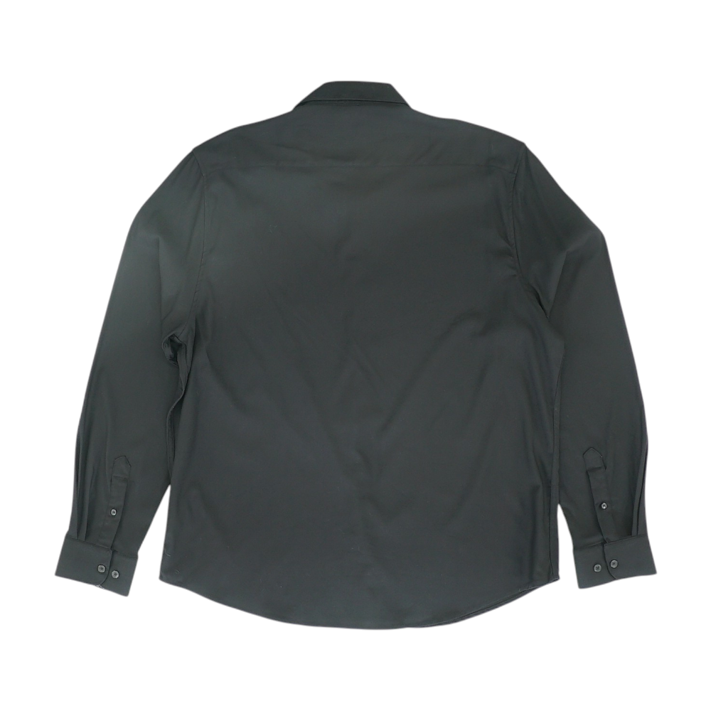 Black Solid Long Sleeve Button Down