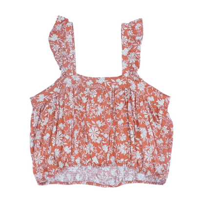 Orange Floral Blouse