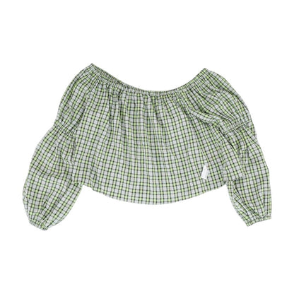 Green Plaid Blouse