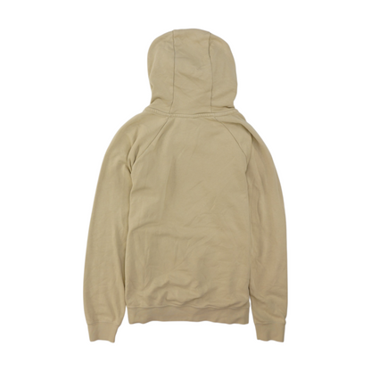 Beige Solid Hoodie Pullover