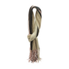 Beige Striped 100% Cashmere Scarf
