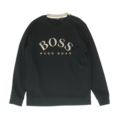 Black Solid Sweatshirt Pullover