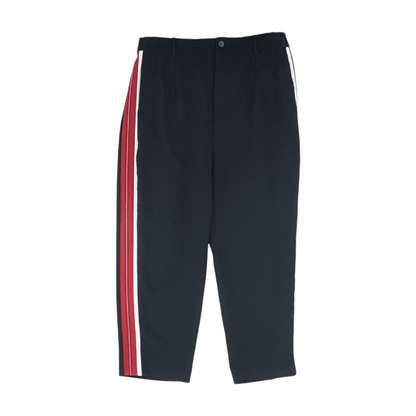 Black Solid Chino Capris