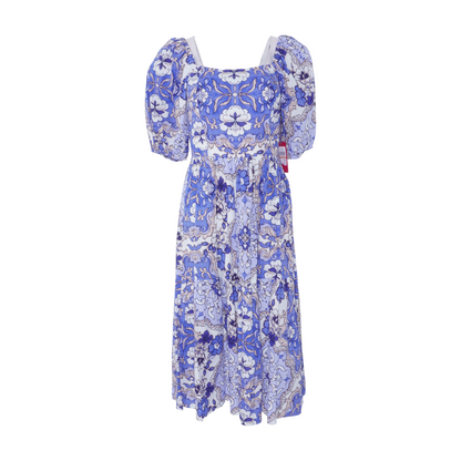 Blue Floral Midi Dress
