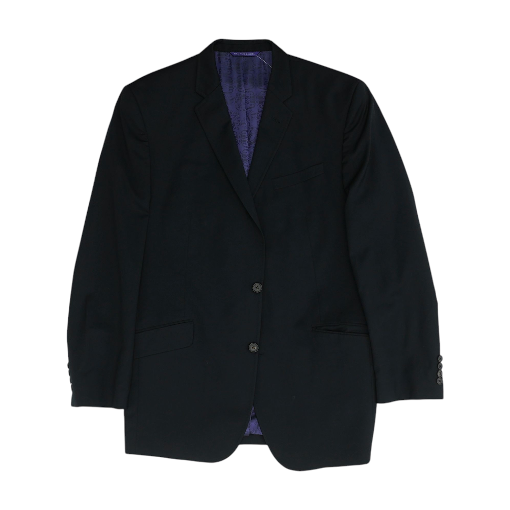 Black Long Solid Sport Coat