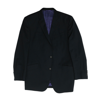 Black Long Solid Sport Coat