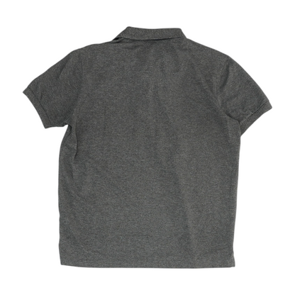Gray Solid Short Sleeve Polo