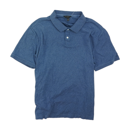 Blue Tall Solid Short Sleeve Polo