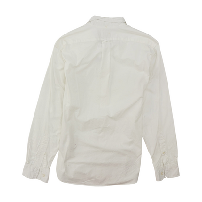 White Solid Long Sleeve Button Down
