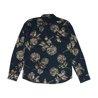 Navy Floral Long Sleeve Button Down