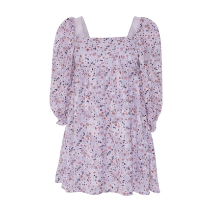 Gray Floral Mini Dress