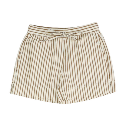 Brown Striped Active Shorts