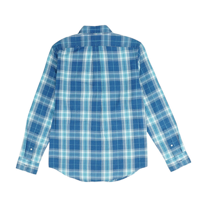 Blue Plaid Long Sleeve Button Down