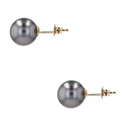 14K Yellow Gold Cultured Pearl Stud Earrings