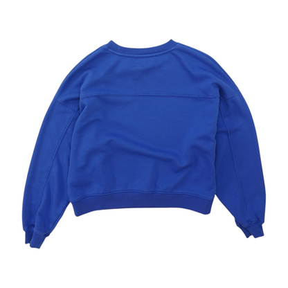 Blue Solid Sweatshirt Pullover