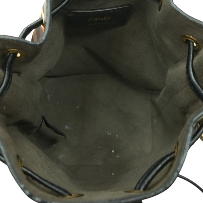 Brown Mini Mon Trésor Bucket Bag In FF Canvas