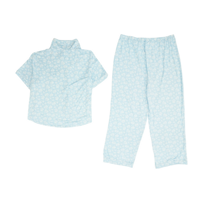 Blue Floral Pajama Set