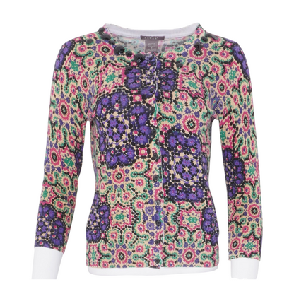 Multi Abstract Cardigan Sweater