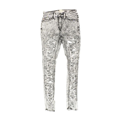 Gray Solid Skinny Leg Jeans