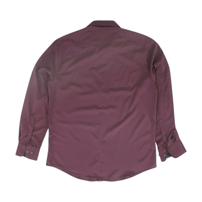 Burgundy Solid Long Sleeve Button Down