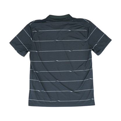 Gray Striped Short Sleeve Polo