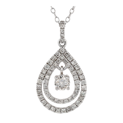3/4 ctw 10K White Gold Lab Grown Diamond Pendant Necklace – Image 3
