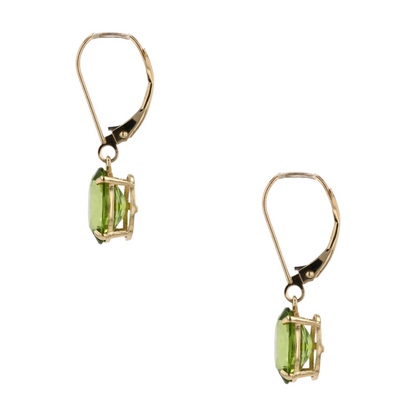 14K Yellow Gold Peridot Dangle Earrings