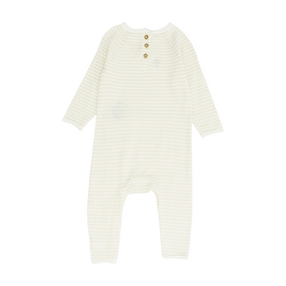 Beige Striped One-Piece