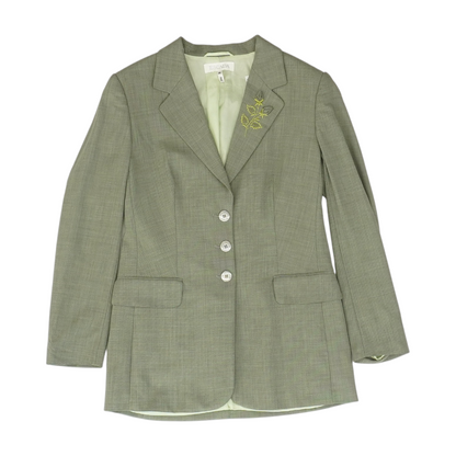 Vintage Green Solid Blazer