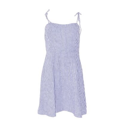 White Striped Mini Dress