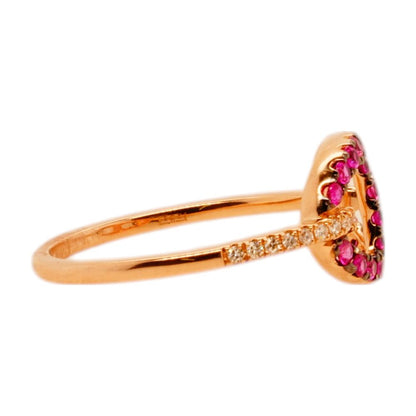 14K Rose Gold Ruby And Diamond Mariner Link Band