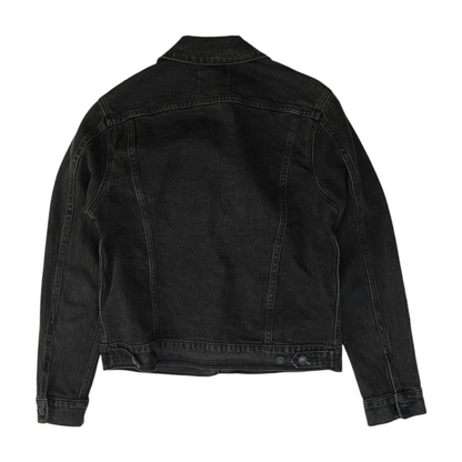 Black Solid Denim Jacket