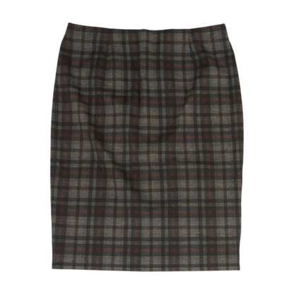 Multi Check Midi Skirt