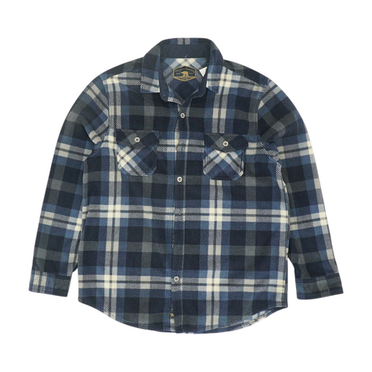 Navy Plaid Flannel Button Down