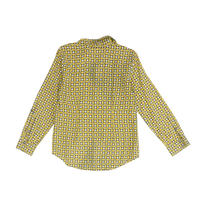Yellow Geometric Button Down