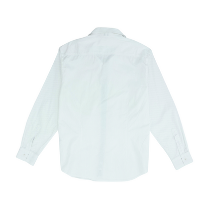 White Striped Long Sleeve Button Down