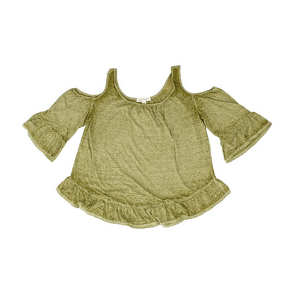 Green Solid Long Sleeve Blouse