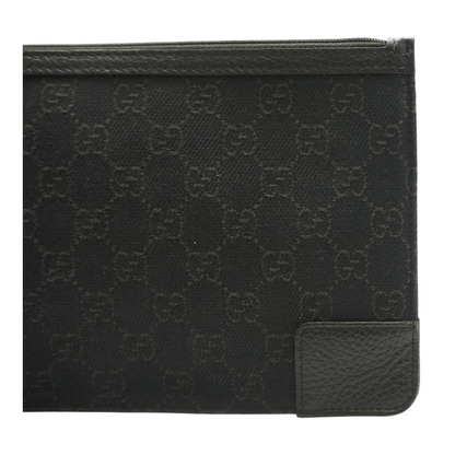 Brown Diamonte Canvas Pouch