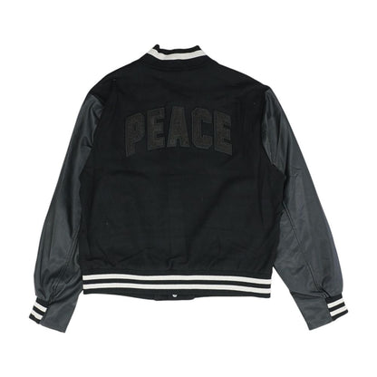 Black Embroidery Detail Bomber Coat