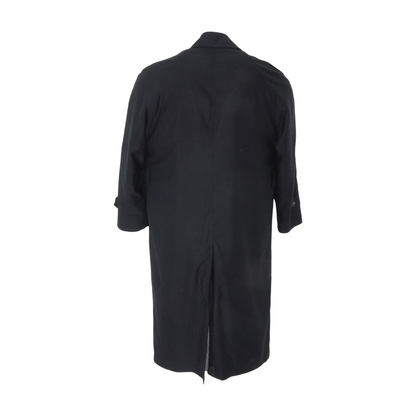 Vintage Black Solid Wool Blend Coat
