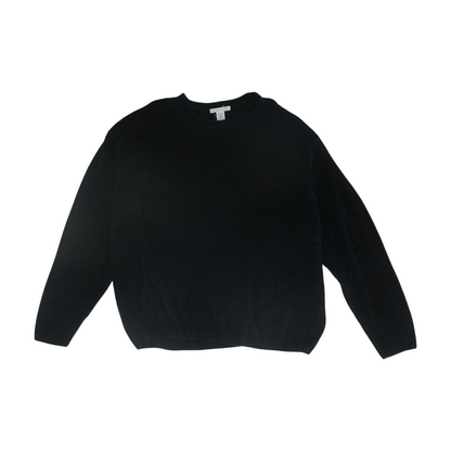 Black Solid Pullover Sweater
