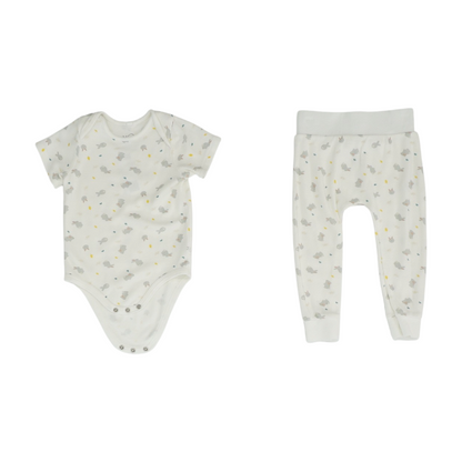 White Print Pajama Set