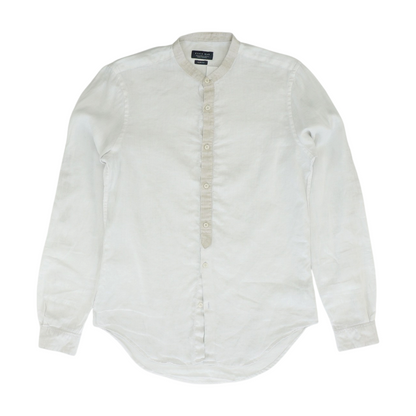White Solid Long Sleeve Button Down