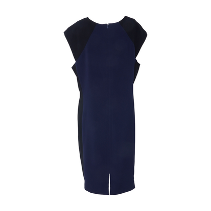 Navy Plus Color Block Midi Dress