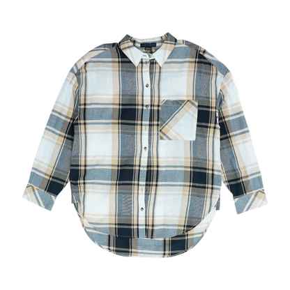 Beige Plaid Button Down