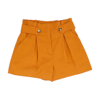 Orange Solid Chino Shorts