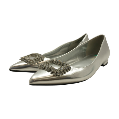 Silver Slip-On Flats