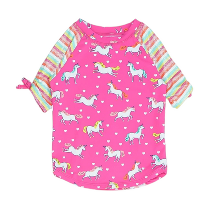 Pink Graphic Swim Top