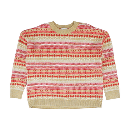 Tan Abstract Pullover Sweater
