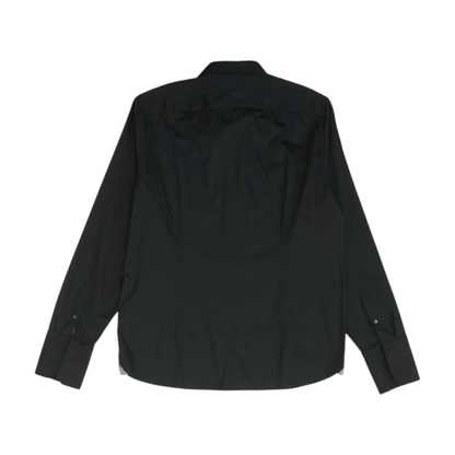 Black Solid Long Sleeve Button Down